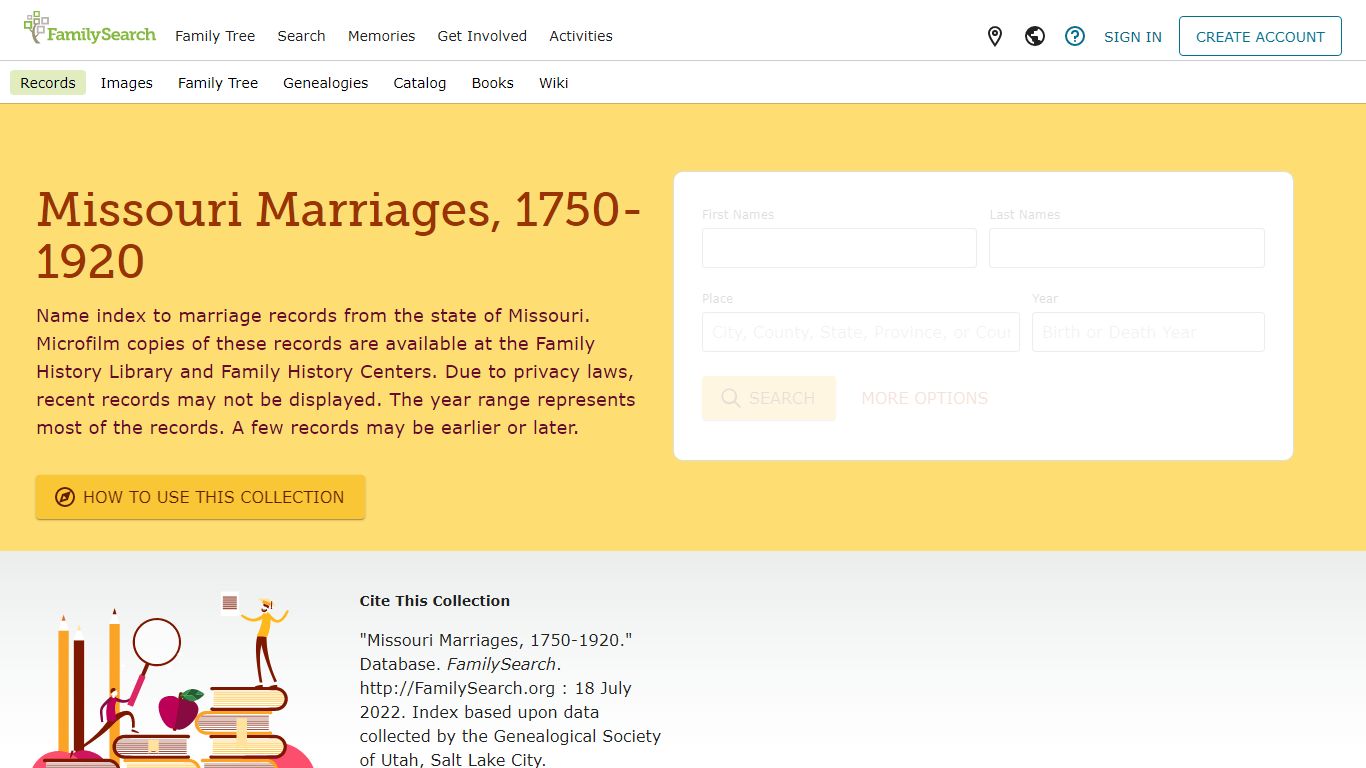 Missouri Marriages, 1750-1920 • FamilySearch